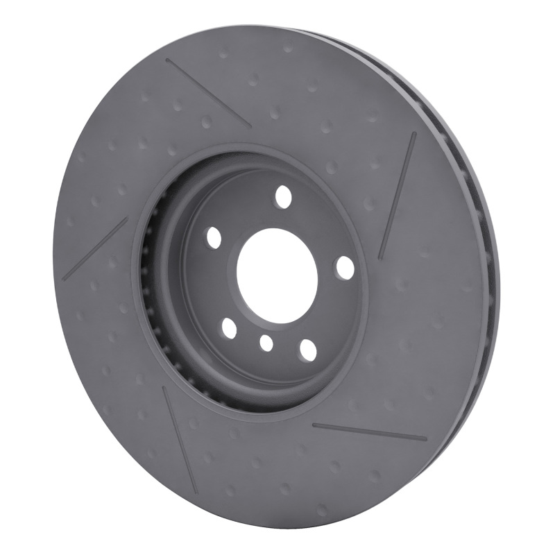 Mini Cooper Clubman Brake Rotor (1) - Front - R1 Concepts - Dimpled & Slotted GeoSPEC Coated - `15-`19